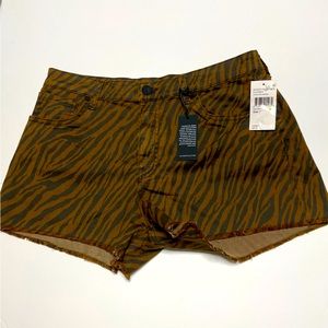 Kut from the Kloth High Waist Animal Print Shorts - Brown and Black